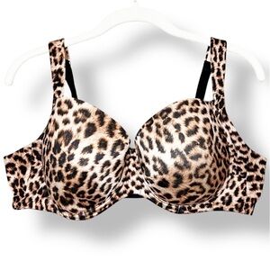 Soma Stunning Support Smooth‎ Full Coverage Bra 40D leopard animal underwire